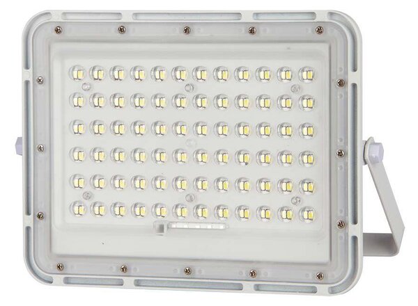 V-TAC 12000mAh napelemes LED reflektor 15W természetes fehér, 1200 Lumen, fehér házzal - SKU 7844
