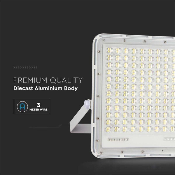 V-TAC 20000mAh napelemes LED reflektor 30W hideg fehér, 2600 Lumen, fehér házzal - SKU 7847