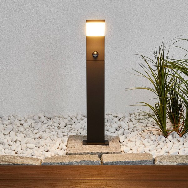 Lucande Timm LED ösvény lámpa, érzékelő, 60 cm, antracit, IP54, Fekete, Alumínium, Modern