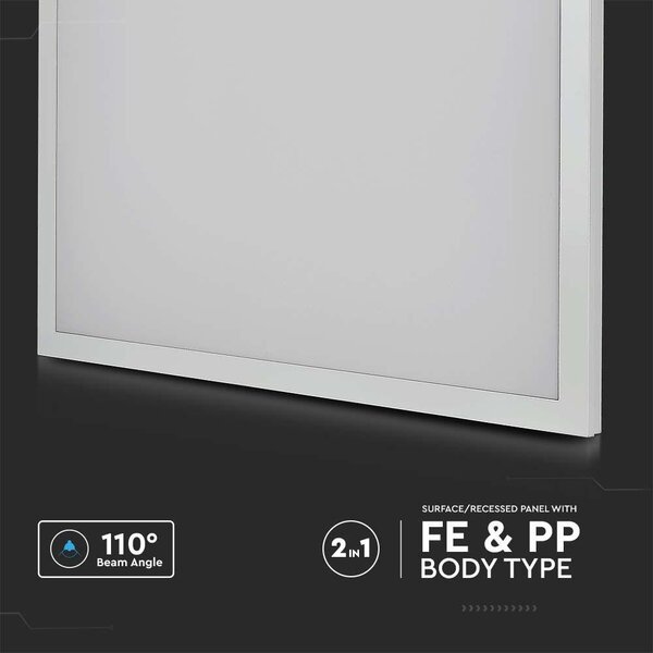 V-TAC 2in1 LED panel természetes fehér 36W 60 x 60cm, 110 Lm/W - SKU 638011