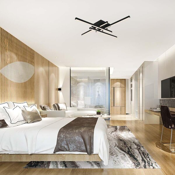 V-TAC dimmelhető mennyezeti designer 38W lámpa, fekete, természetes fehér, 105 Lm/W - SKU 14995