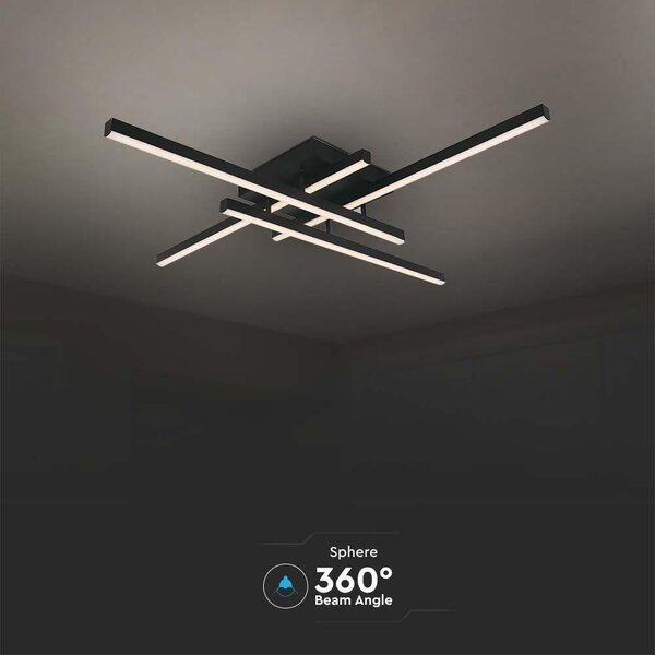 V-TAC dimmelhető mennyezeti designer 38W lámpa, fekete, természetes fehér, 105 Lm/W - SKU 14995