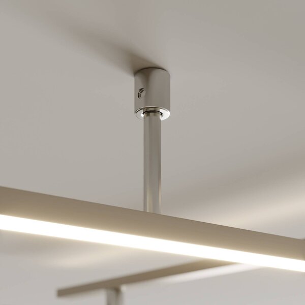 Trio Lighting Indira forgatható LED mennyezeti lámpa, fényerőszabályozóval, nikkel, dimmelhető, Alu / szürke / cink, Nappali / Étkező, fém, Modern