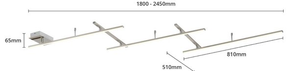 Trio Lighting Indira forgatható LED mennyezeti lámpa, fényerőszabályozóval, nikkel, dimmelhető, Alu / szürke / cink, Nappali / Étkező, fém, Modern