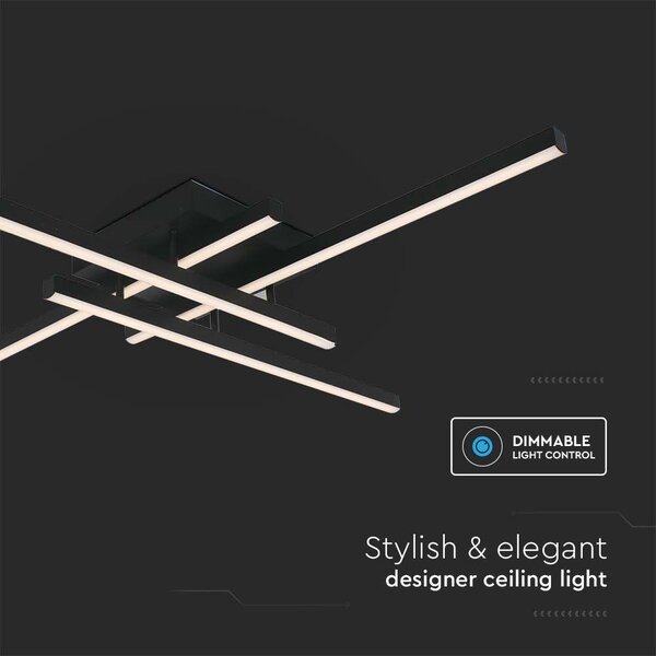 V-TAC dimmelhető mennyezeti designer 38W lámpa, fekete, természetes fehér, 105 Lm/W - SKU 14995
