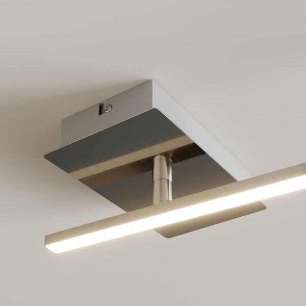 Trio Lighting Indira forgatható LED mennyezeti lámpa, fényerőszabályozóval, nikkel, dimmelhető, Alu / szürke / cink, Nappali / Étkező, fém, Modern