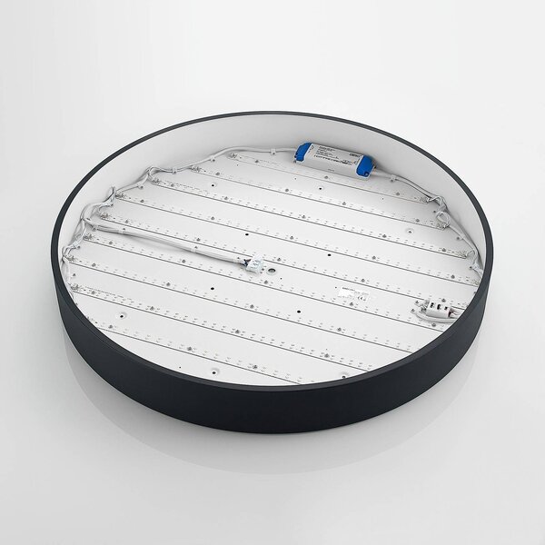 Arcchio LED mennyezeti lámpa Noabelle, Ø 80 cm, fekete, fém, dimmelhető, Fekete, Konyha, fém, Modern