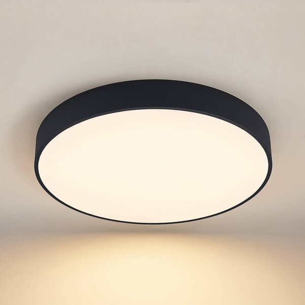 Arcchio LED mennyezeti lámpa Noabelle, Ø 80 cm, fekete, fém, dimmelhető, Fekete, Konyha, fém, Modern
