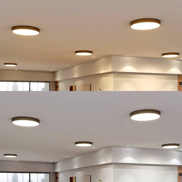 Arcchio LED mennyezeti lámpa Noabelle, Ø 80 cm, fekete, fém, dimmelhető, Fekete, Konyha, fém, Modern