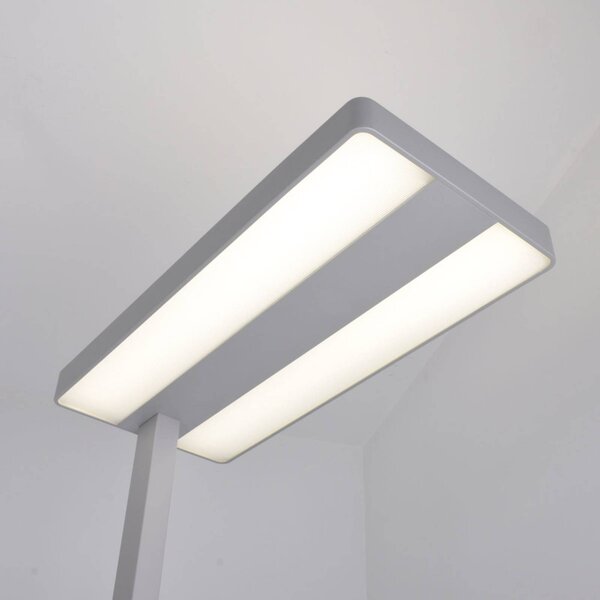 Arcchio LED álló világítás Logan Neo, ezüst, dimmelhető, fém, dimmelhető, Alu / szürke / cink, Dolgozószoba / Iroda, Alumínium, Modern