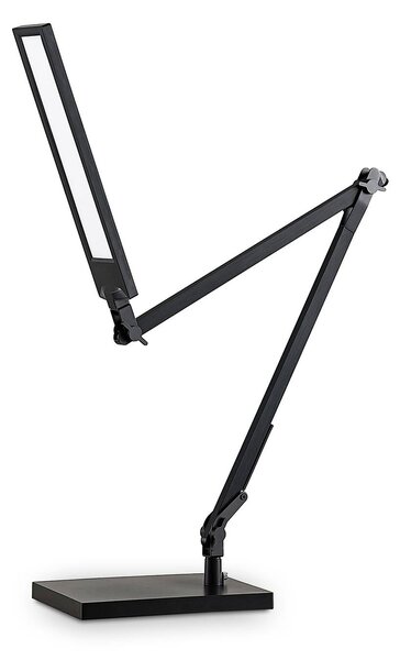 Lindby LED asztali lámpa Antisa, fekete, CCT, dimmelhető, dimmelhető, Fekete, Dolgozószoba / Iroda, Műanyag, Modern