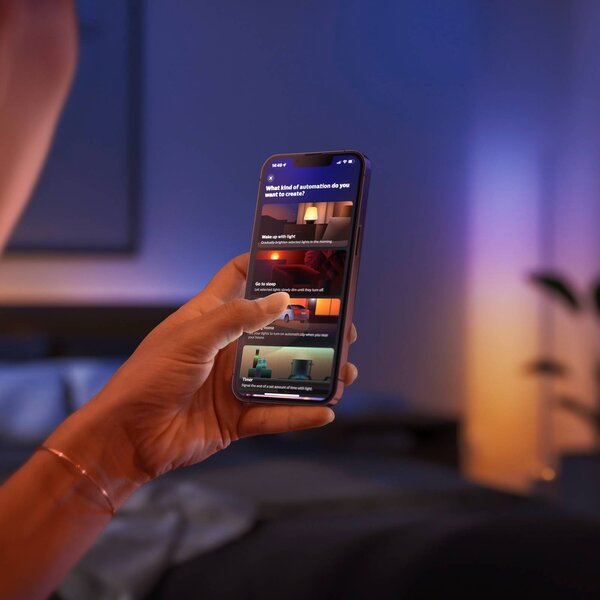 Philips Hue Gradient Signe Oak LED állólámpa, dimmelhető, Világos fa, Nappali / Étkező, Fa, Modern