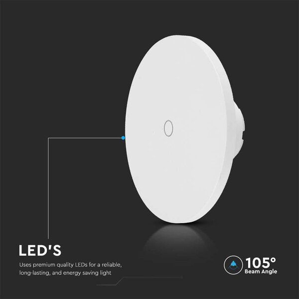 V-TAC indirekt világítású 12W kültéri, kerek fehér LED lámpa. változtatható CCT-vel - SKU 7854