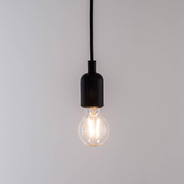 SELETTI LED függő lámpa Maman fekete 14 izzós, átlátszó, dimmelhető, Fekete, Nappali / Étkező, Műanyag, Modern