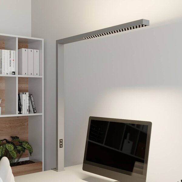 Arcchio LED-es irodai lámpa Jolinda, ezüst, fém, fényerőszabályozható,, dimmelhető, Alu / szürke / cink, Dolgozószoba / Iroda, Alumínium, Modern