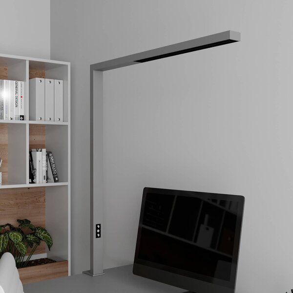 Arcchio LED-es irodai lámpa Jolinda, ezüst, fém, fényerőszabályozható,, dimmelhető, Alu / szürke / cink, Dolgozószoba / Iroda, Alumínium, Modern