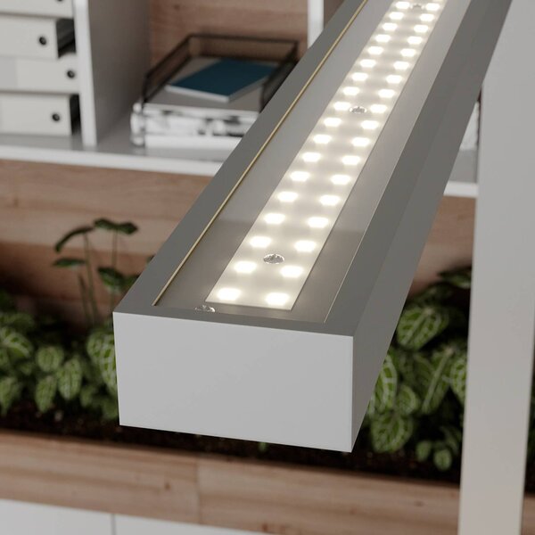 Arcchio LED-es irodai lámpa Jolinda, ezüst, fém, fényerőszabályozható,, dimmelhető, Alu / szürke / cink, Dolgozószoba / Iroda, Alumínium, Modern