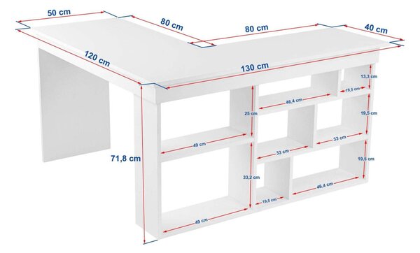 Vesper íróasztal, travertin-velencei dió, 130 cm