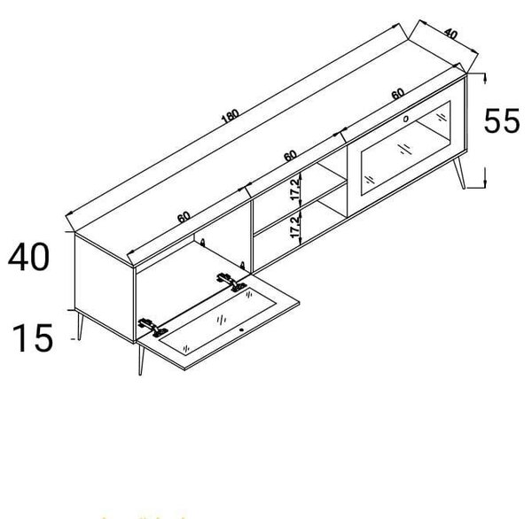 Jüt TV-állvány, 180 cm