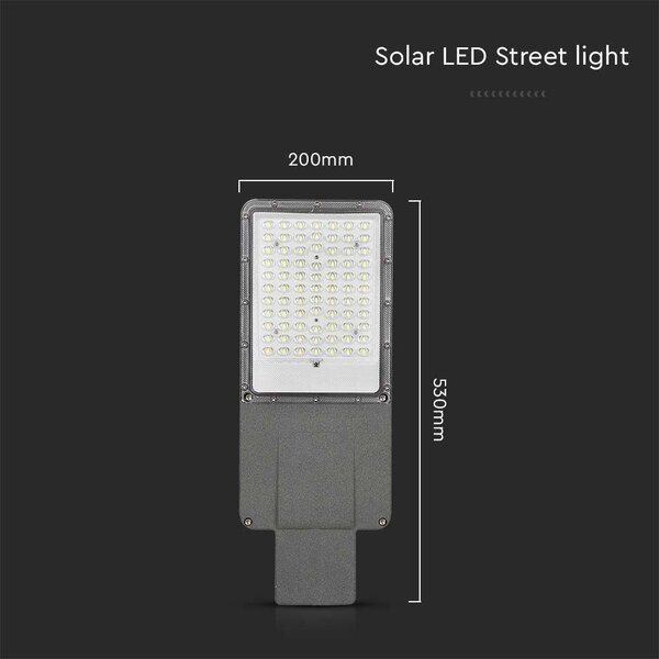 V-TAC Napelemes utcai térvilágító, 2500 Lumen, természetes fehér, Bridgelux SMD LED - SKU 10224