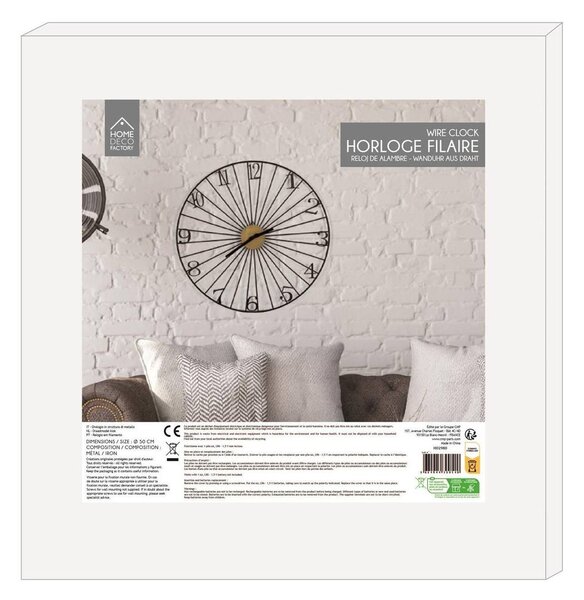 Falióra fém és arany, 50 cm - SOLAIRE