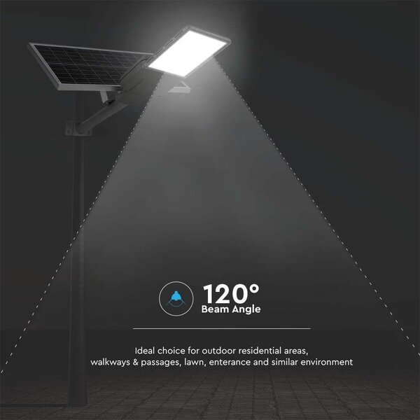 V-TAC Napelemes utcai térvilágító, 2500 Lumen, természetes fehér, Bridgelux SMD LED - SKU 10224