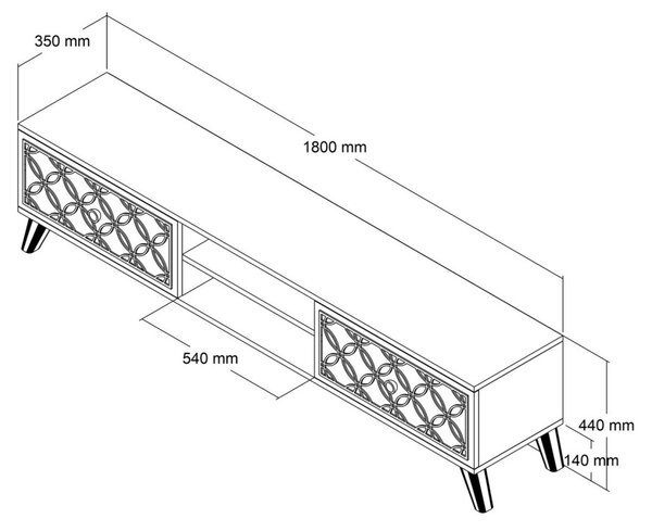 Class TV-állvány, dió-krém, 180 cm – TR845HCT3010