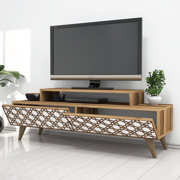 City TV-állvány, dió-fehér, 140 cm