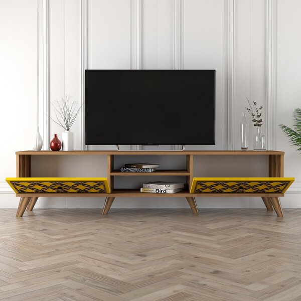Class TV-állvány, dió-sárga, 180 cm – TR845HCT3008
