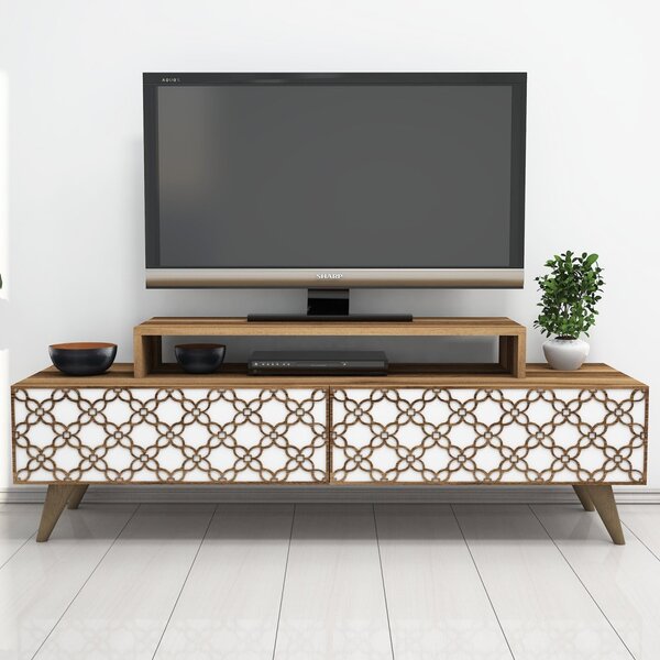 City TV-állvány, dió-fehér, 140 cm