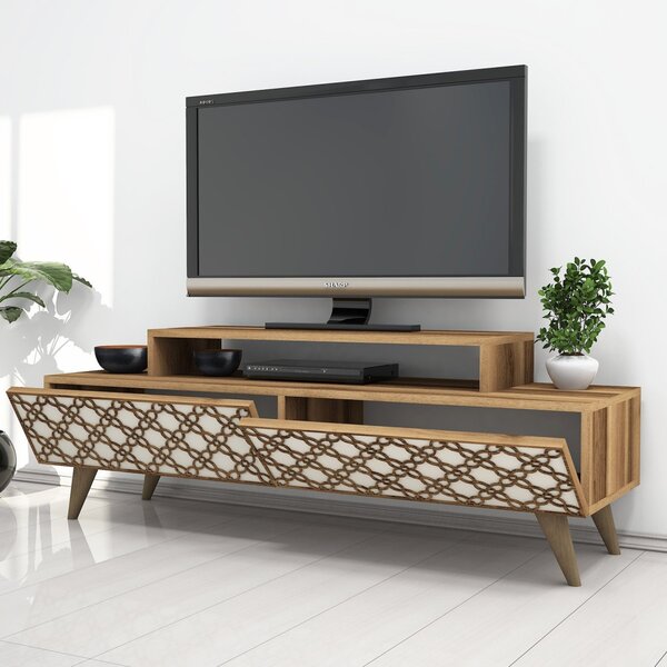 City TV-állvány, dió-krém, 140 cm