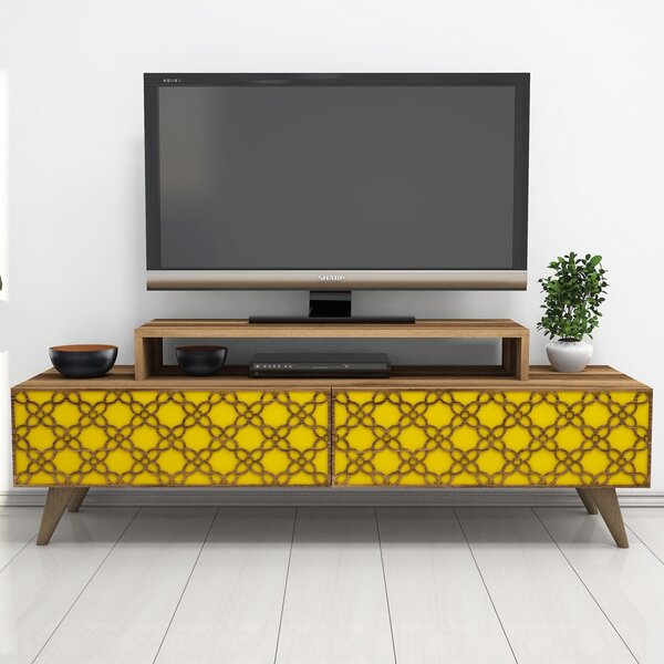 City TV-állvány, dió-sárga, 140 cm