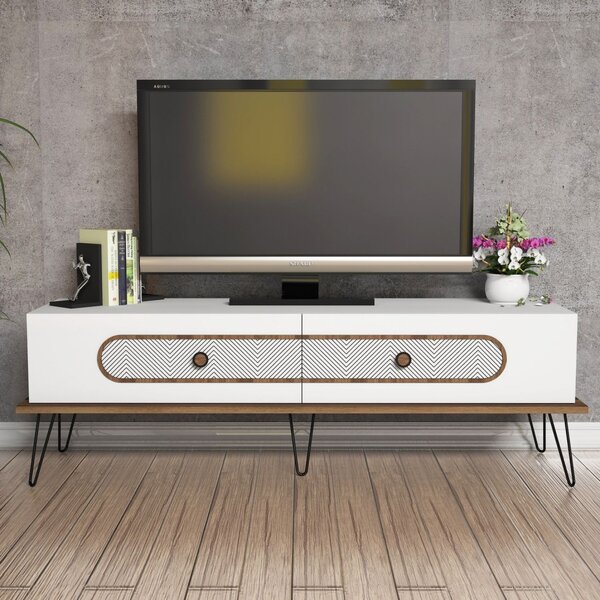 Ekol TV-állvány, fehér, 145 cm