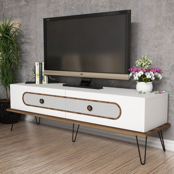 Ekol TV-állvány, fehér, 145 cm