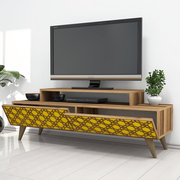 City TV-állvány, dió-sárga, 140 cm
