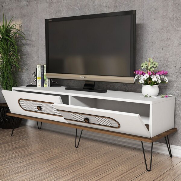 Ekol TV-állvány, fehér, 145 cm