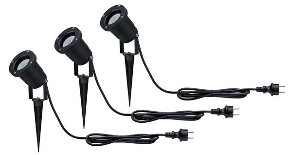 Paulmann Special Line LED földbe szúrható lámpa, 3 darabos szett, GU10, Fekete, Alumínium