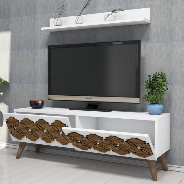 Nisan TV-állvány, fehér, 120 cm