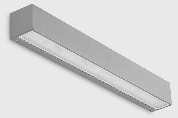 Lucande LED kültéri falilámpa Lengo, 50 cm, ezüst, lefelé irányuló, 3000 K, Alu / szürke / cink, Alumínium, Modern