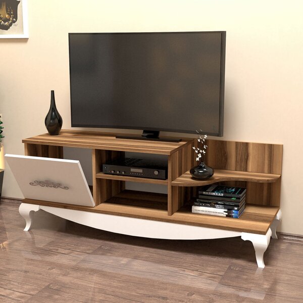 Sultan TV-állvány, dió-fehér, 130 cm