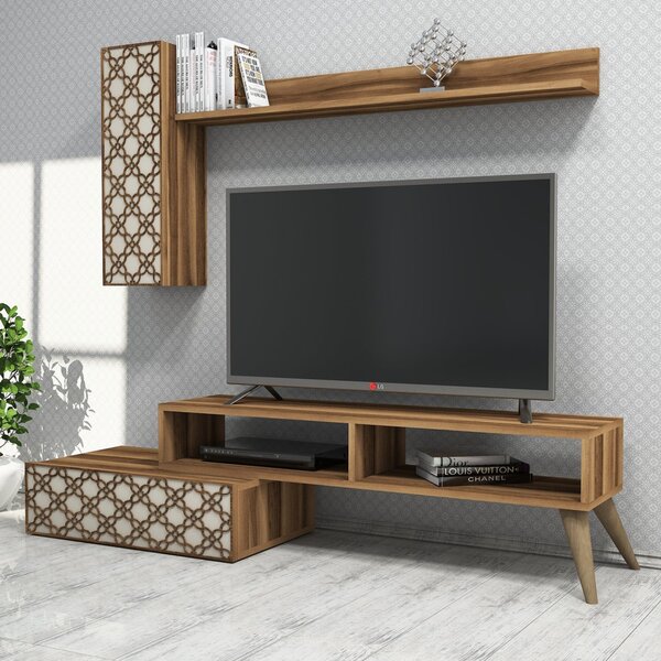 Planet TV-állvány, dió-krém, 150 cm