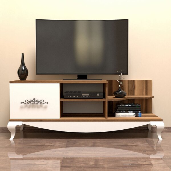 Sultan TV-állvány, dió-fehér, 130 cm
