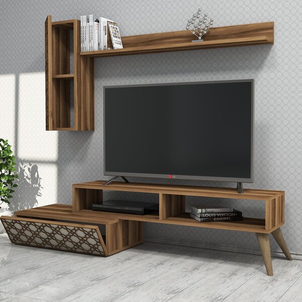 Planet TV-állvány, dió-krém, 150 cm