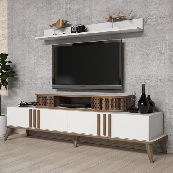 Eylül TV-állvány, fehér, 168 cm