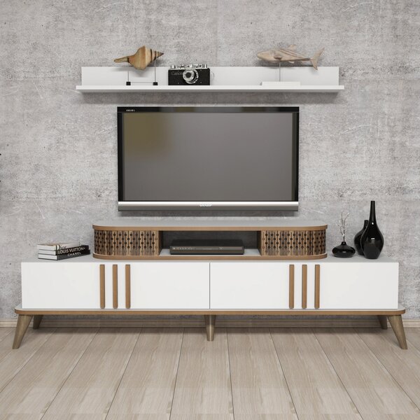Eylül TV-állvány, fehér, 168 cm