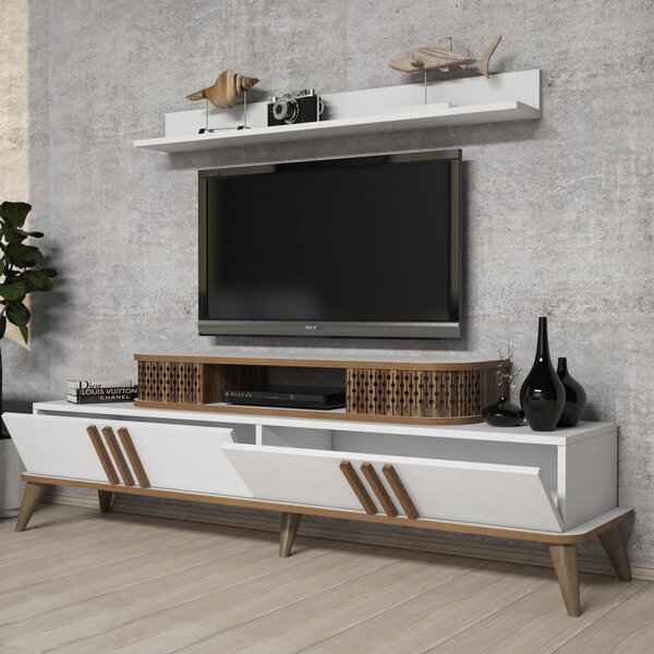 Eylül TV-állvány, fehér, 168 cm