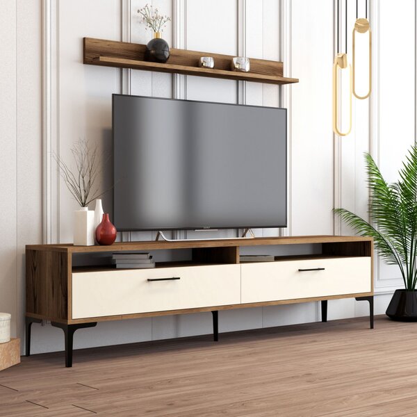 Istanbul TV-állvány, dió-krém, 180 cm – TR845HCT3099