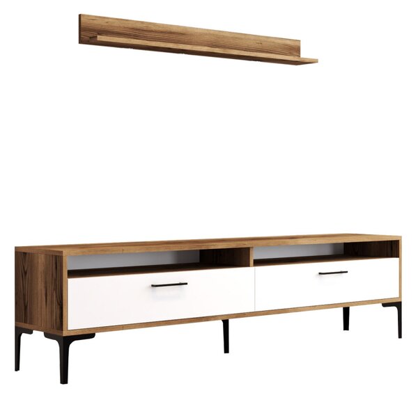 Istanbul TV-állvány, dió-fehér, 180 cm – TR845HCT3096