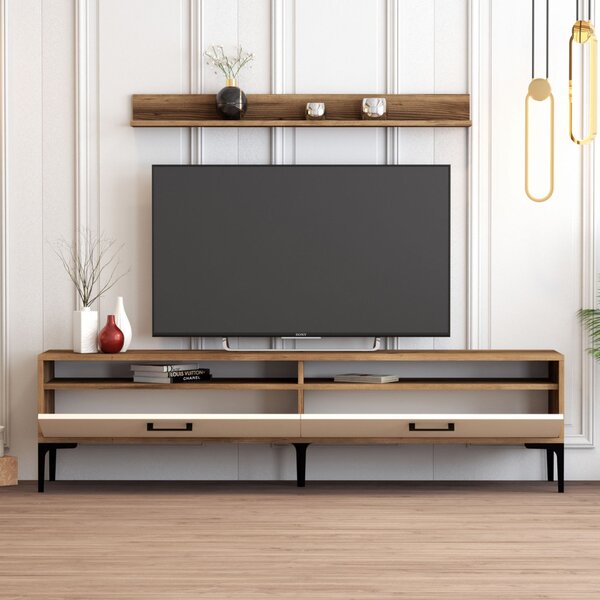 Istanbul TV-állvány, dió-krém, 180 cm – TR845HCT3099