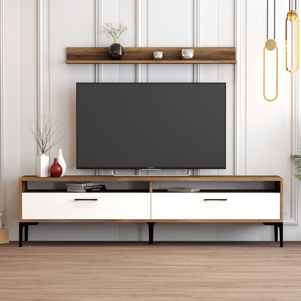 Istanbul TV-állvány, dió-fehér, 180 cm – TR845HCT3096